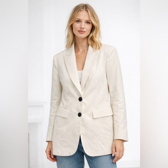 Zara Jackets & Blazers - ZARA White Tailored Blazer Jacket Women’s Size XL Classic Fit Pre-Owned